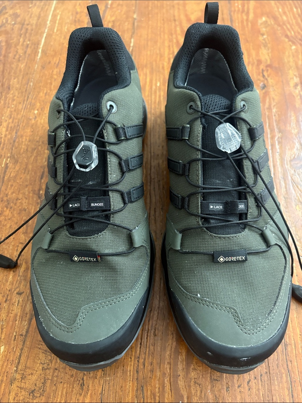 adidas Men's Olive Green and Black Gore-Tex Trail Sneakers